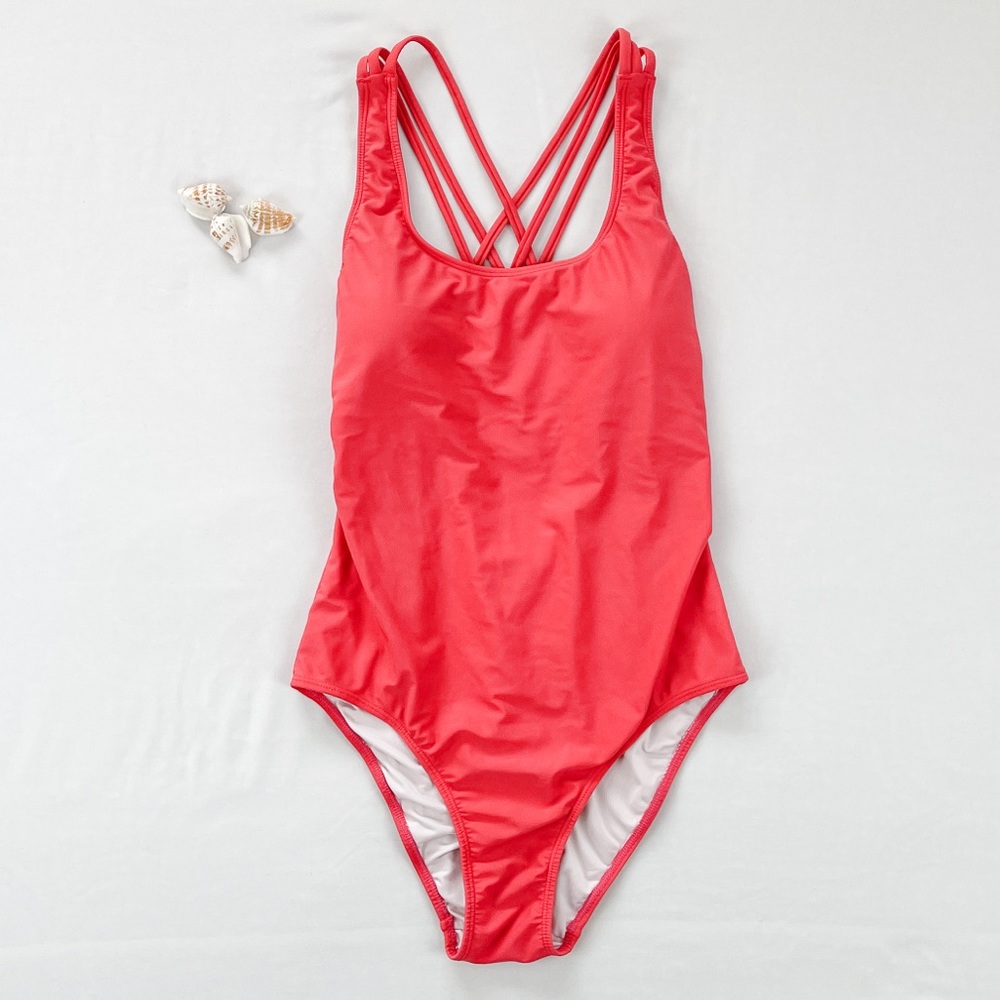 Betticoo | Coral Crisscross Back One Piece